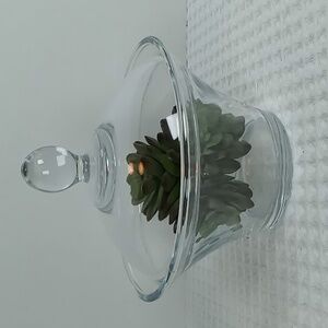 Vintage KIG Indonesia Clear Glass Candy Dish with Lid